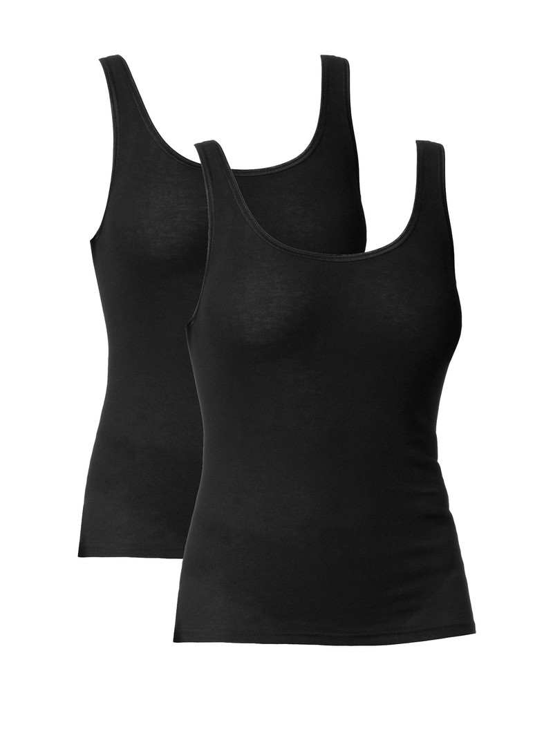 Black Calida Classic Tank Top, Two-pack Women Underwear | UVCKJ-0562