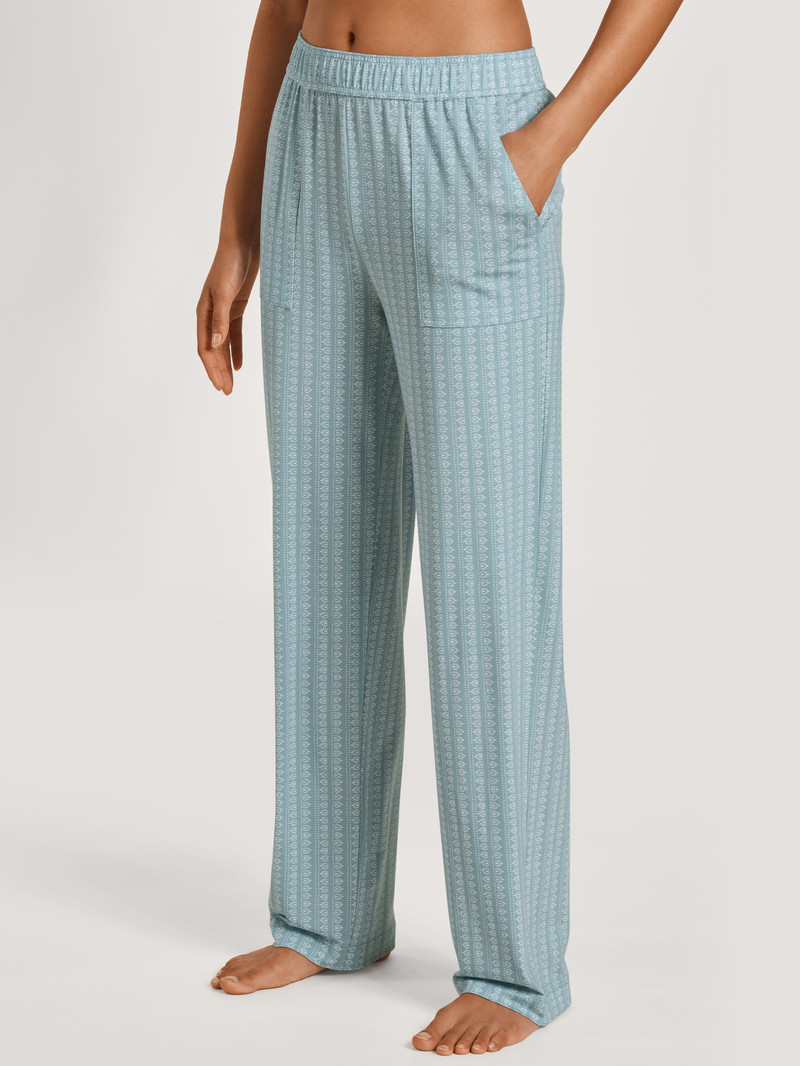 Blue Satin Calida Favourites Desert Pants Women Sleepwear | QWMUN-7846