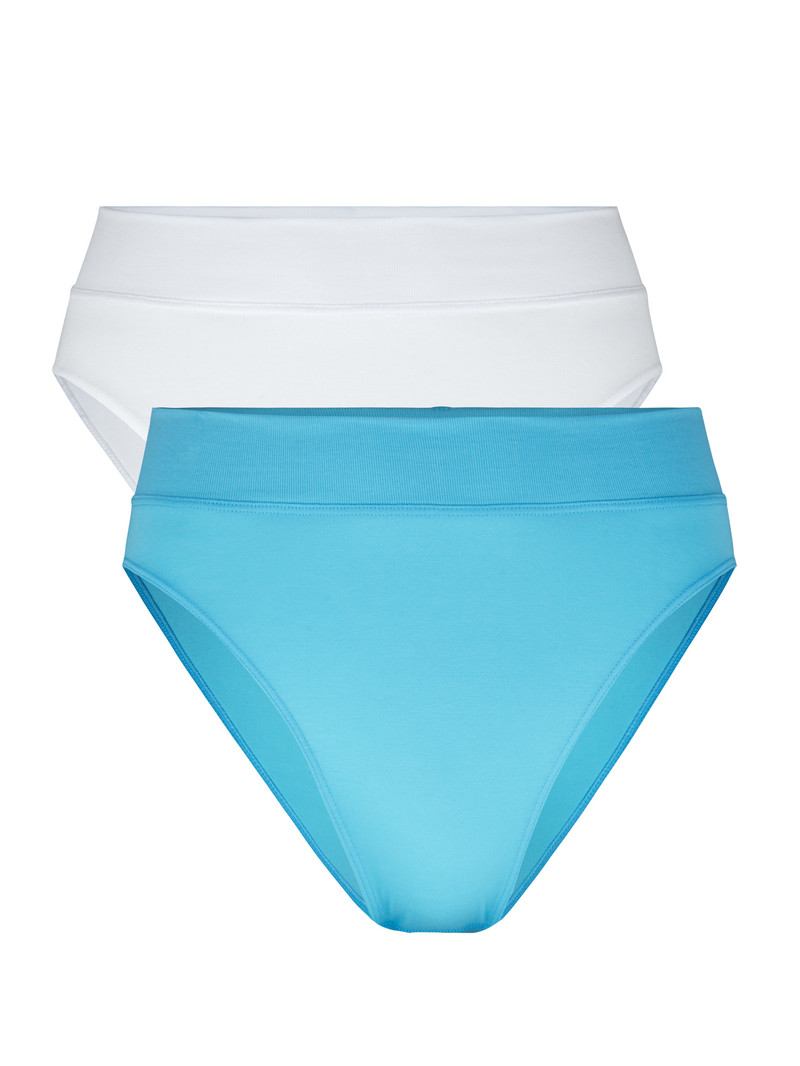 Blue Topaz Calida Elastic Duopack Brief Soft Waistband, High Waist Women Underwear | HCEFP-2635