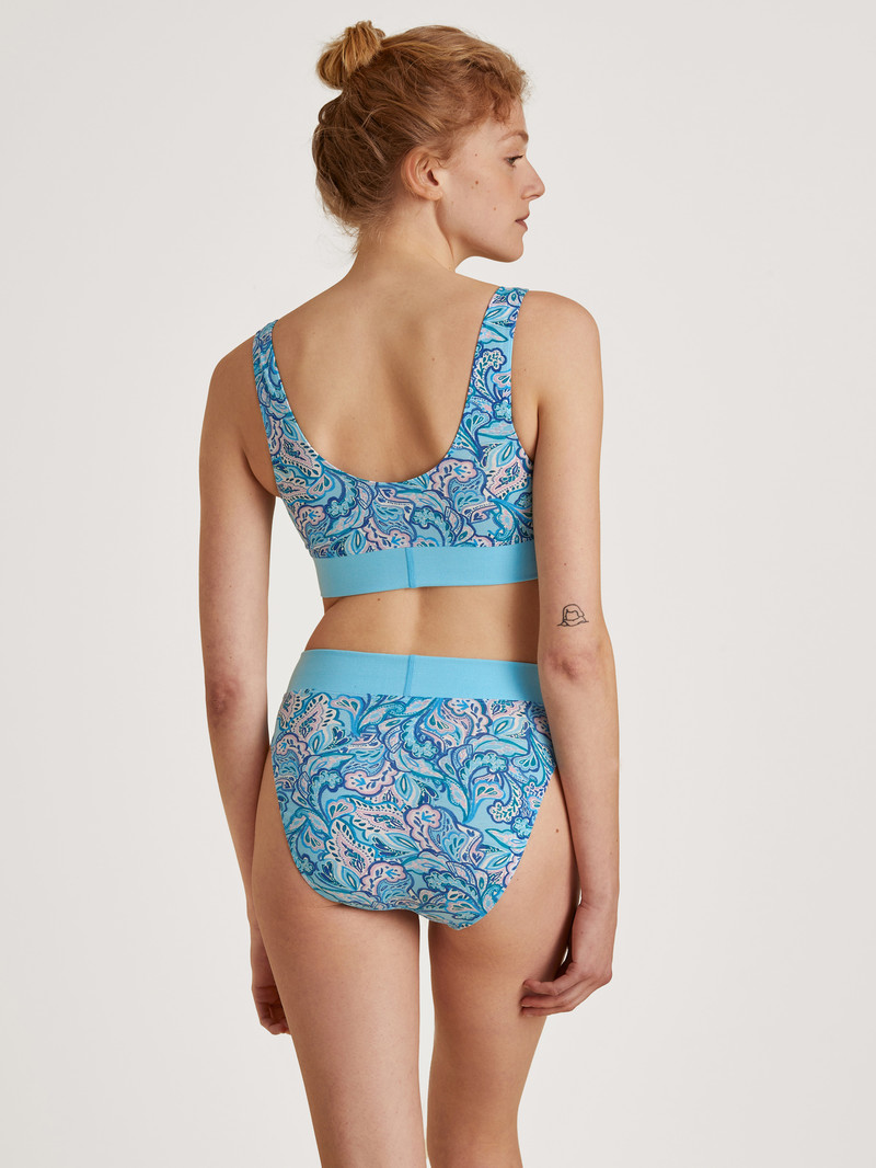 Blue Topaz Calida Elastic Trend Brief, High Waist Women Yoga | EFOHU-5230