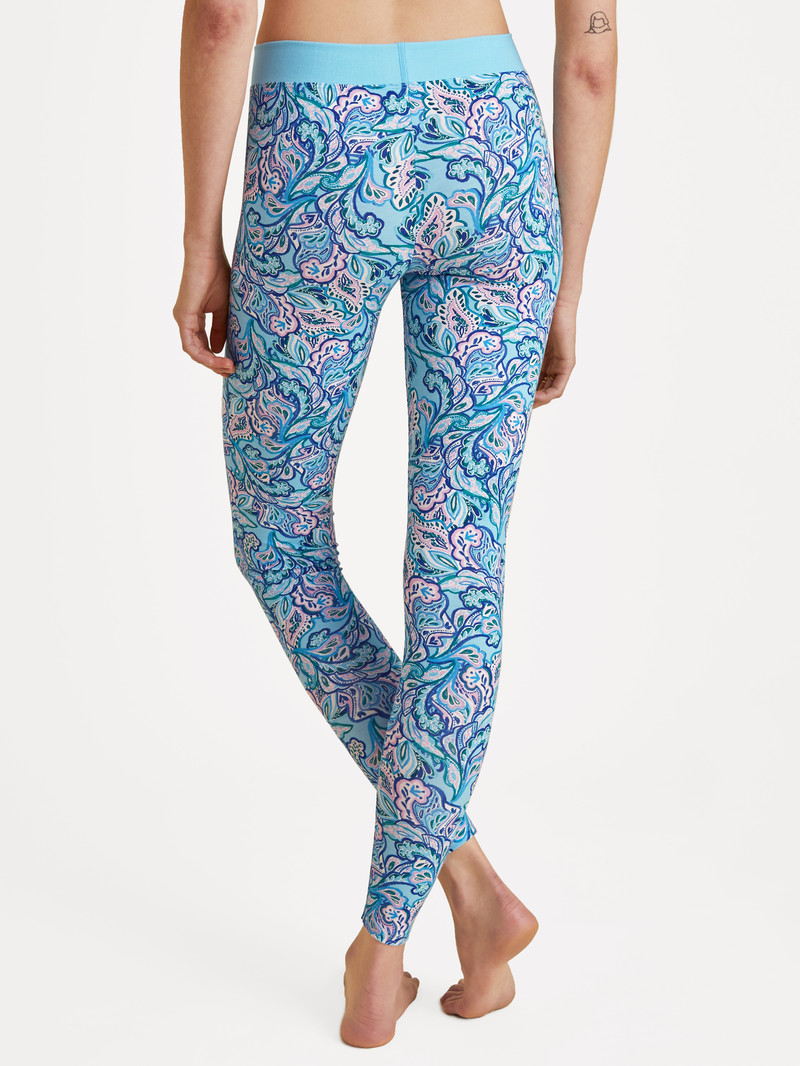 Blue Topaz Calida Elastic Trend Leggings Women Yoga | SYLMV-1326