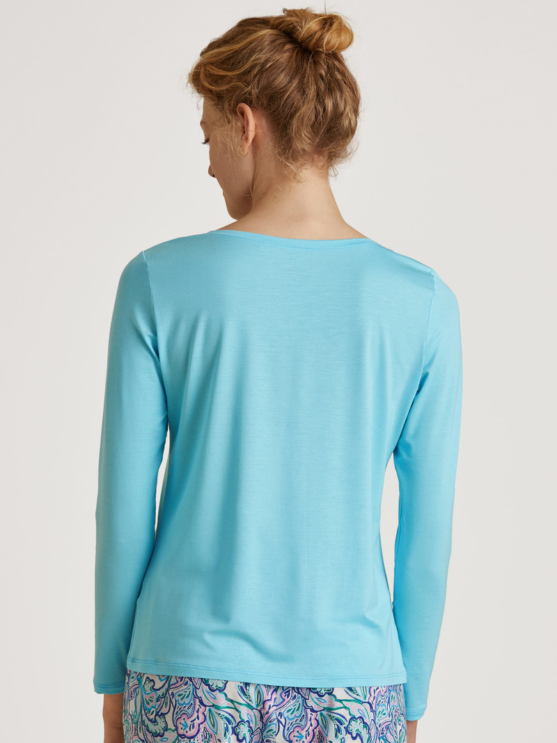 Blue Topaz Calida Favourites Energy Shirt Long Sleeve Women Loungewear | MHKNV-0395