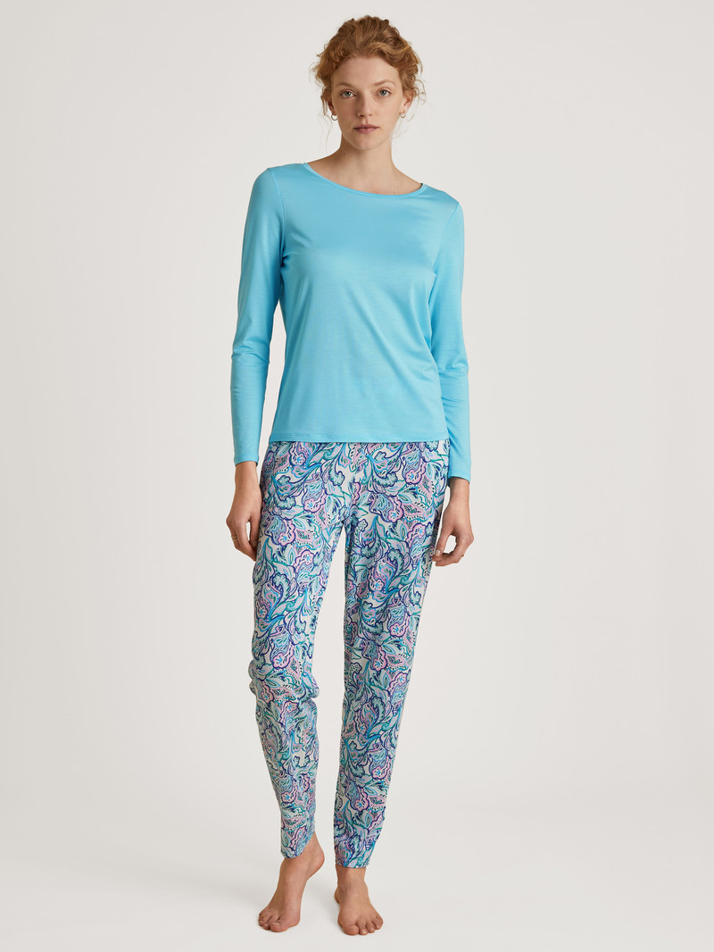 Blue Topaz Calida Favourites Energy Shirt Long Sleeve Women Loungewear | MHKNV-0395