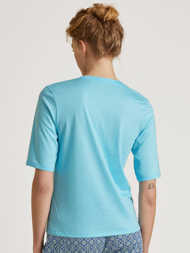 Blue Topaz Calida Favourites Energy Shirt Short Sleeve Women Loungewear | EFVOU-6358