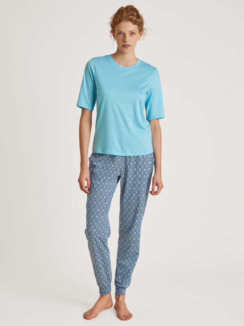 Blue Topaz Calida Favourites Energy Shirt Short Sleeve Women Loungewear | EFVOU-6358