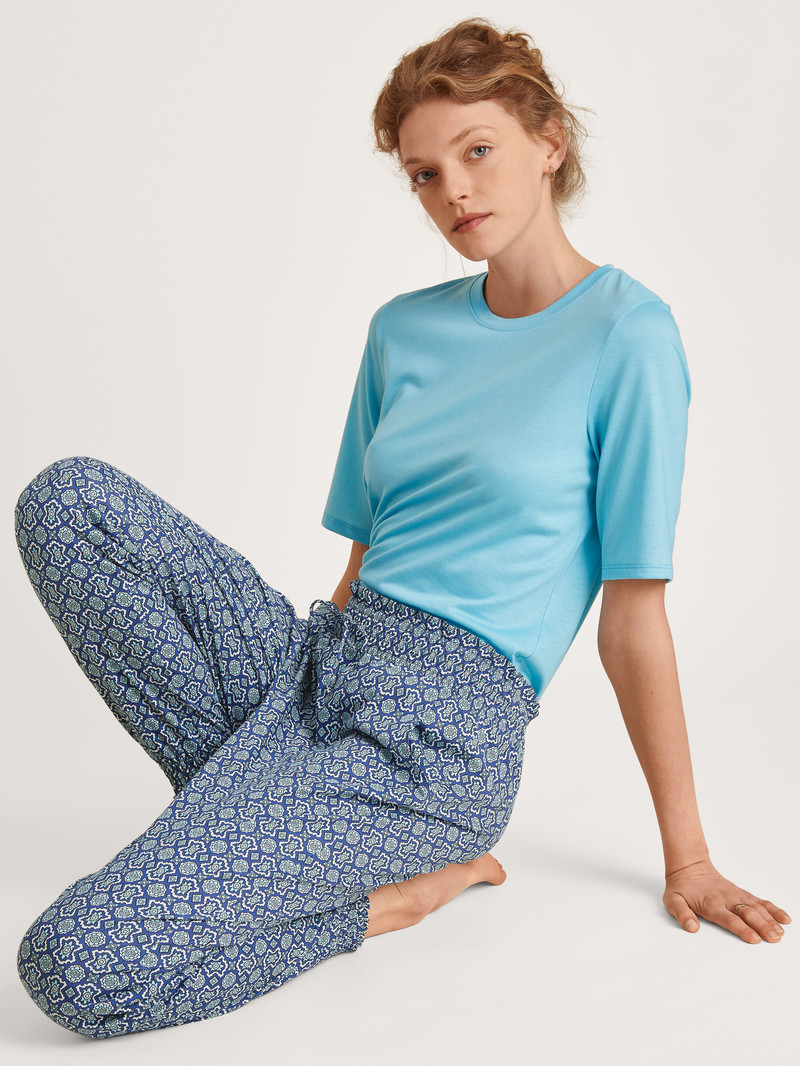 Blue Topaz Calida Favourites Energy Shirt Short Sleeve Women Loungewear | EFVOU-6358