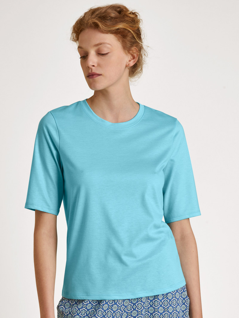 Blue Topaz Calida Favourites Energy Shirt Short Sleeve Women Loungewear | EFVOU-6358