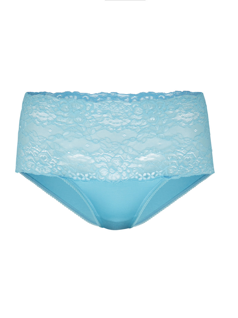 Blue Topaz Calida Sensual Secrets High-waisted Briefs With Lace Waistband Women Underwear | BJAGO-4701