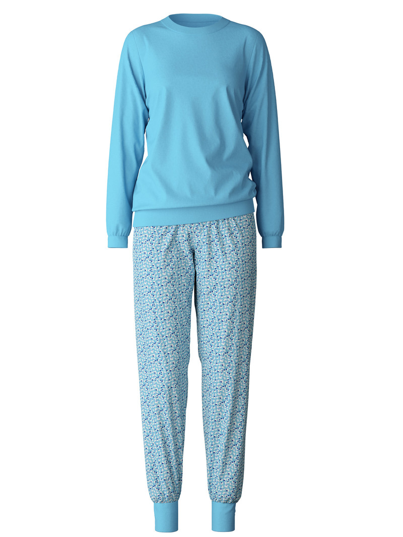 Blue Topaz Calida Special Pyjama With Cuff Women Sleepwear | HPIWD-6405