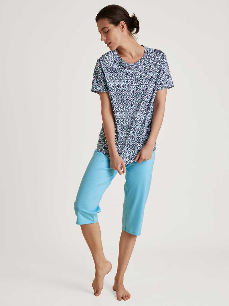 Blue Topaz Calida Spring Nights 3/4 Pyjamas Women Sleepwear | SKJQO-2594