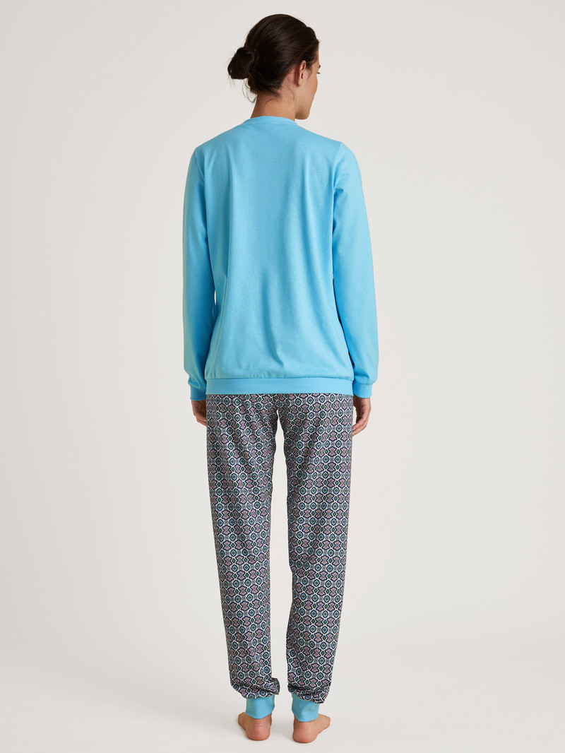 Blue Topaz Calida Spring Nights Cuffed Pyjamas Women Sleepwear | PCUEB-1480