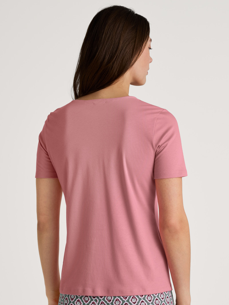 Blush Flower Calida Favourites Ground V-shirt Women Loungewear | JXQBI-3580