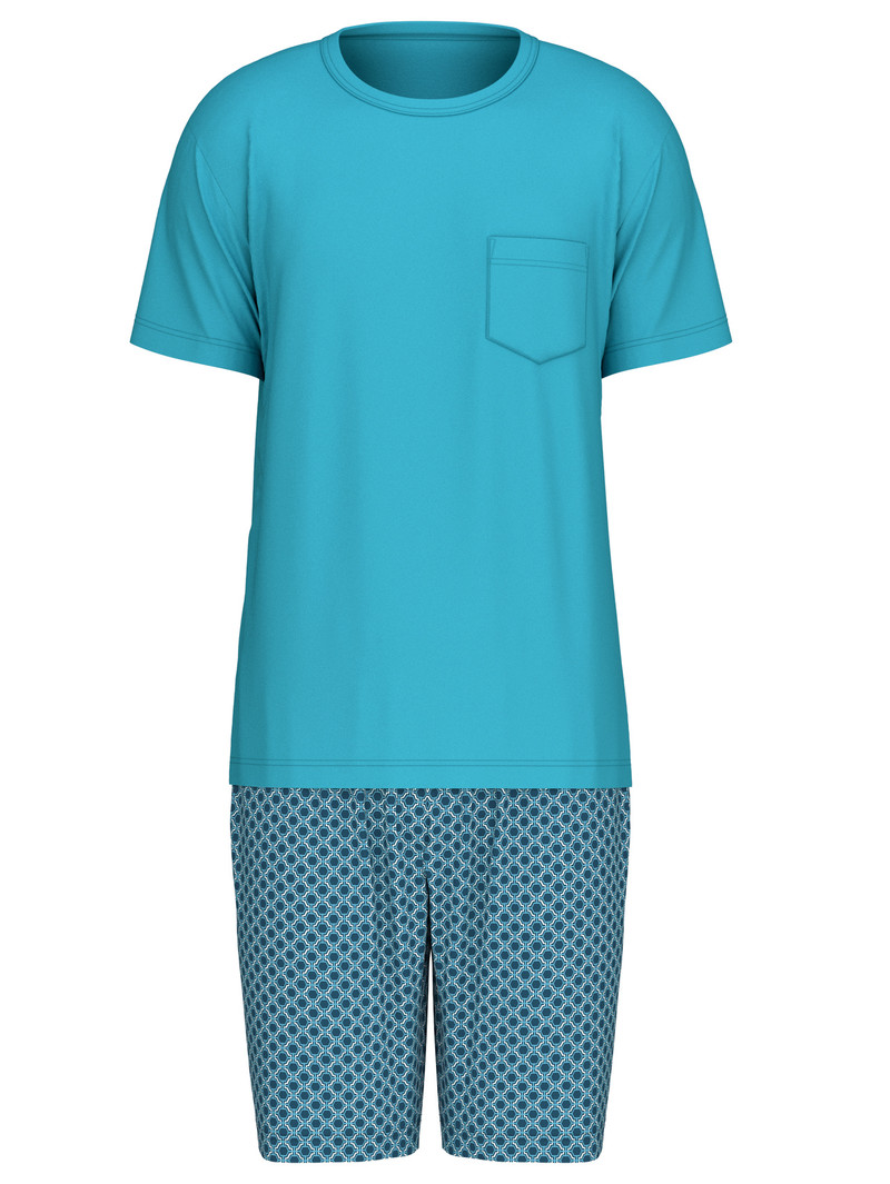 Bright Blue Calida Relax Imprint 3 Short Pyjama Men Sleepwear | HPMUA-4132