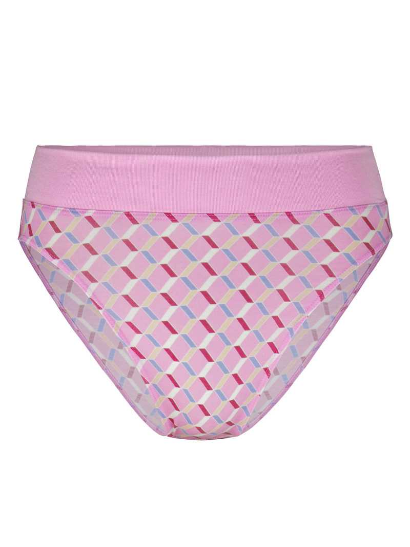 Bubble Gum Pink Calida Elastic Trend Brief, High Waist Women Yoga | AYZPC-9502