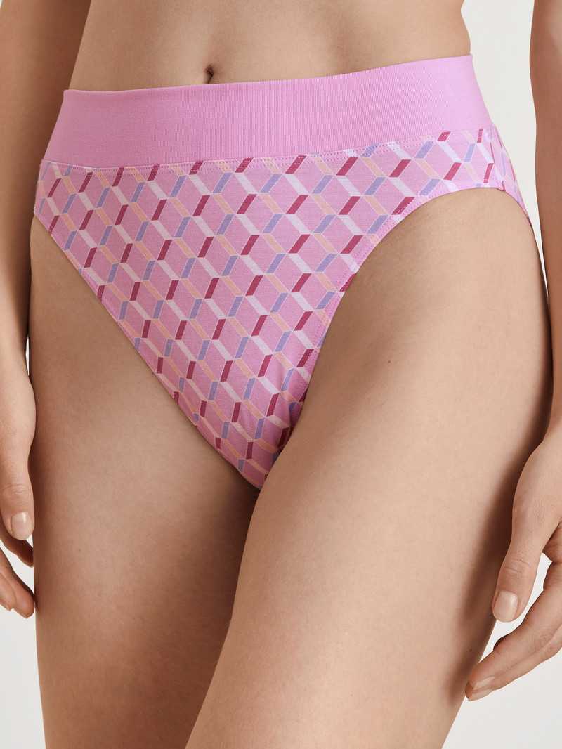 Bubble Gum Pink Calida Elastic Trend Brief, High Waist Women Yoga | AYZPC-9502