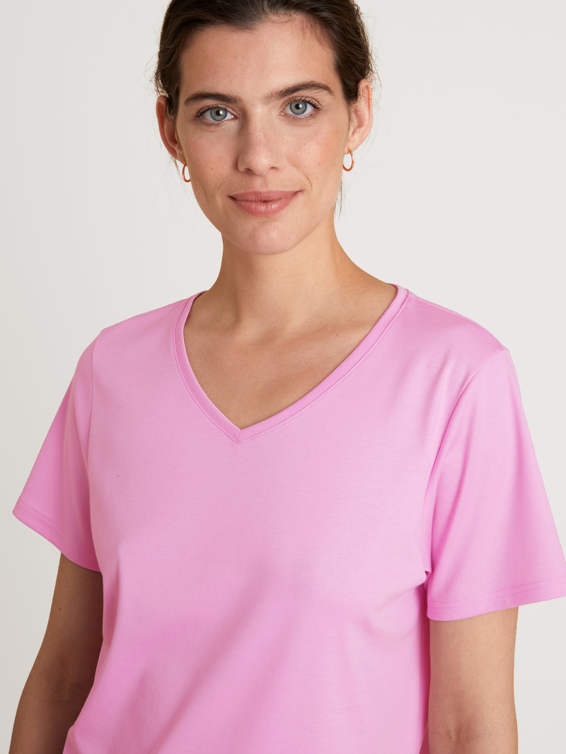 Bubble Gum Pink Calida Favourites Space Shirt Short Sleeve Women Loungewear | BCYDU-4371