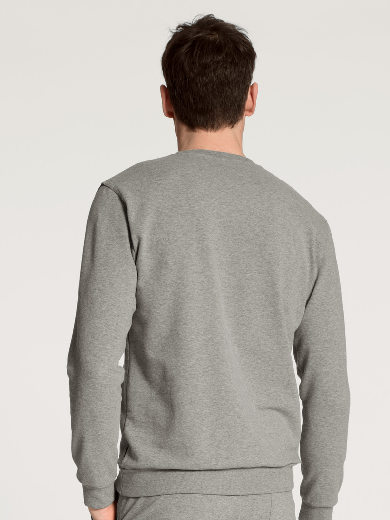 Carbon Melé Calida Remix Basic Lounge Sweatshirt Men Loungewear | JXRBH-0697