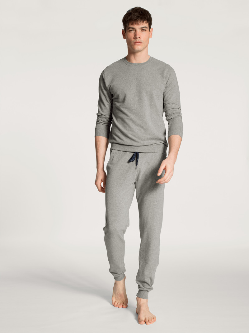 Carbon Melé Calida Remix Basic Lounge Sweatshirt Men Loungewear | JXRBH-0697