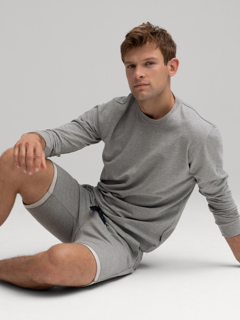 Carbon Melé Calida Remix Basic Lounge Sweatshirt Men Loungewear | JXRBH-0697