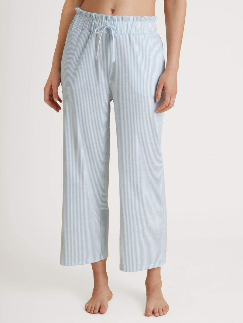 Cascade Blue Calida Amalfi Journey 7/8 Pants With Paperbag Waistband Women Sleepwear | BPZVW-5740