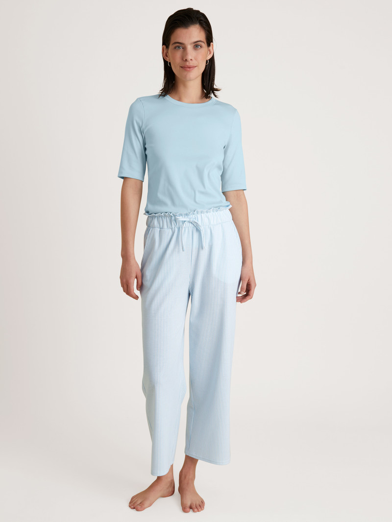 Cascade Blue Calida Amalfi Journey 7/8 Pants With Paperbag Waistband Women Sleepwear | BPZVW-5740