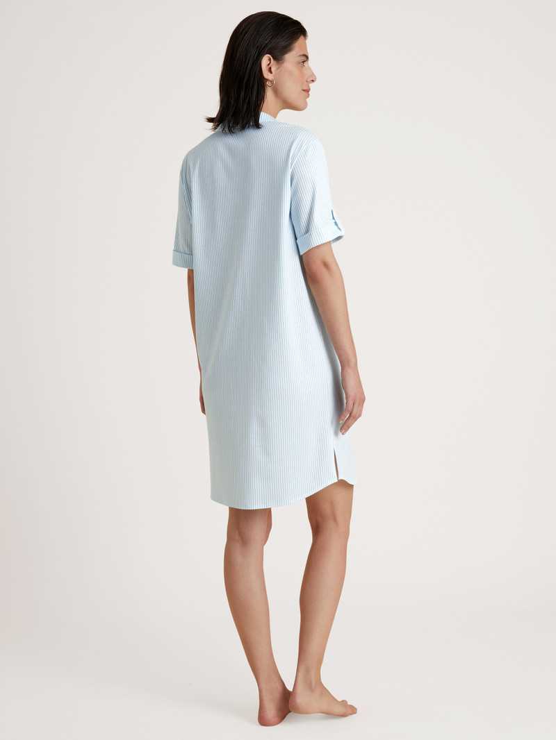 Cascade Blue Calida Amalfi Journey Nightdress, Length 95 Cm Women Sleepwear | WLPCV-1084