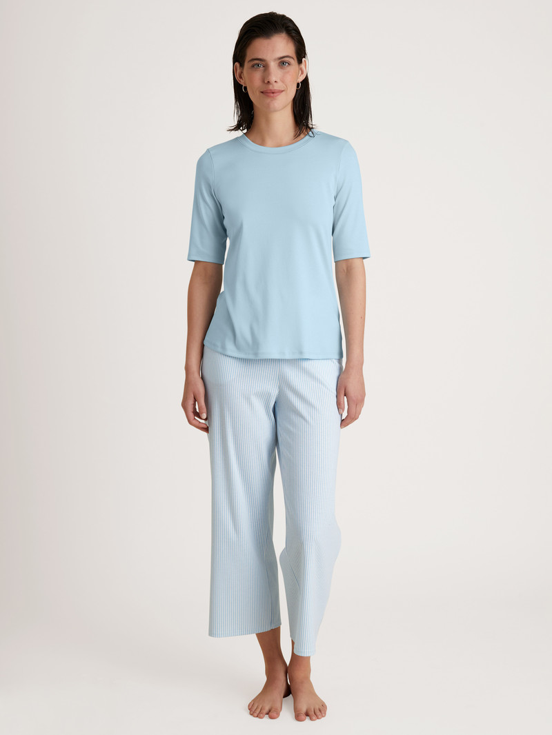 Cascade Blue Calida Amalfi Journey Shirt Short Sleeve Women Sleepwear | CULJQ-8237