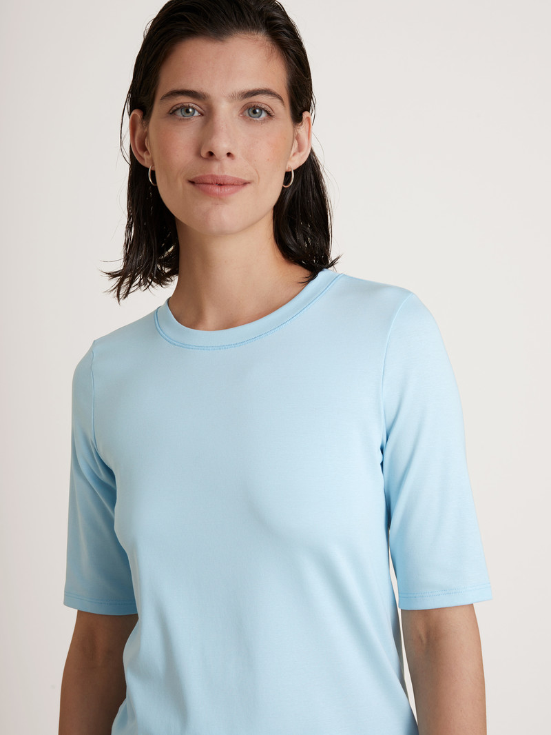 Cascade Blue Calida Amalfi Journey Shirt Short Sleeve Women Sleepwear | CULJQ-8237