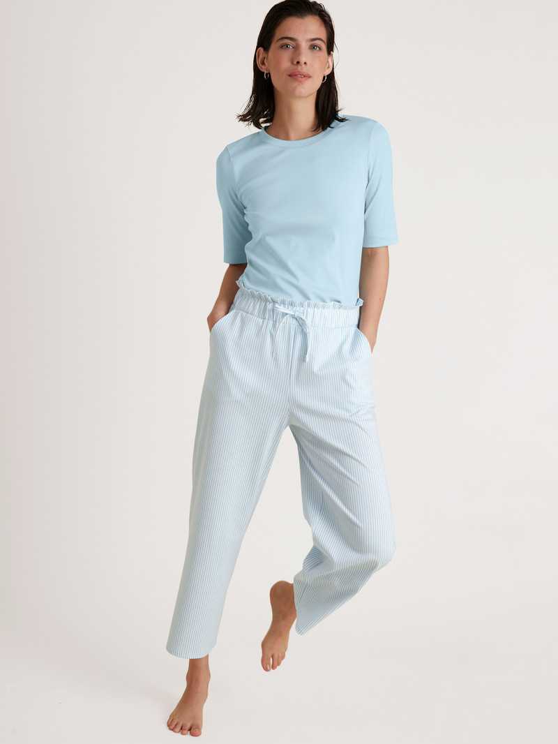 Cascade Blue Calida Amalfi Journey Shirt Short Sleeve Women Loungewear | UBOMX-7942