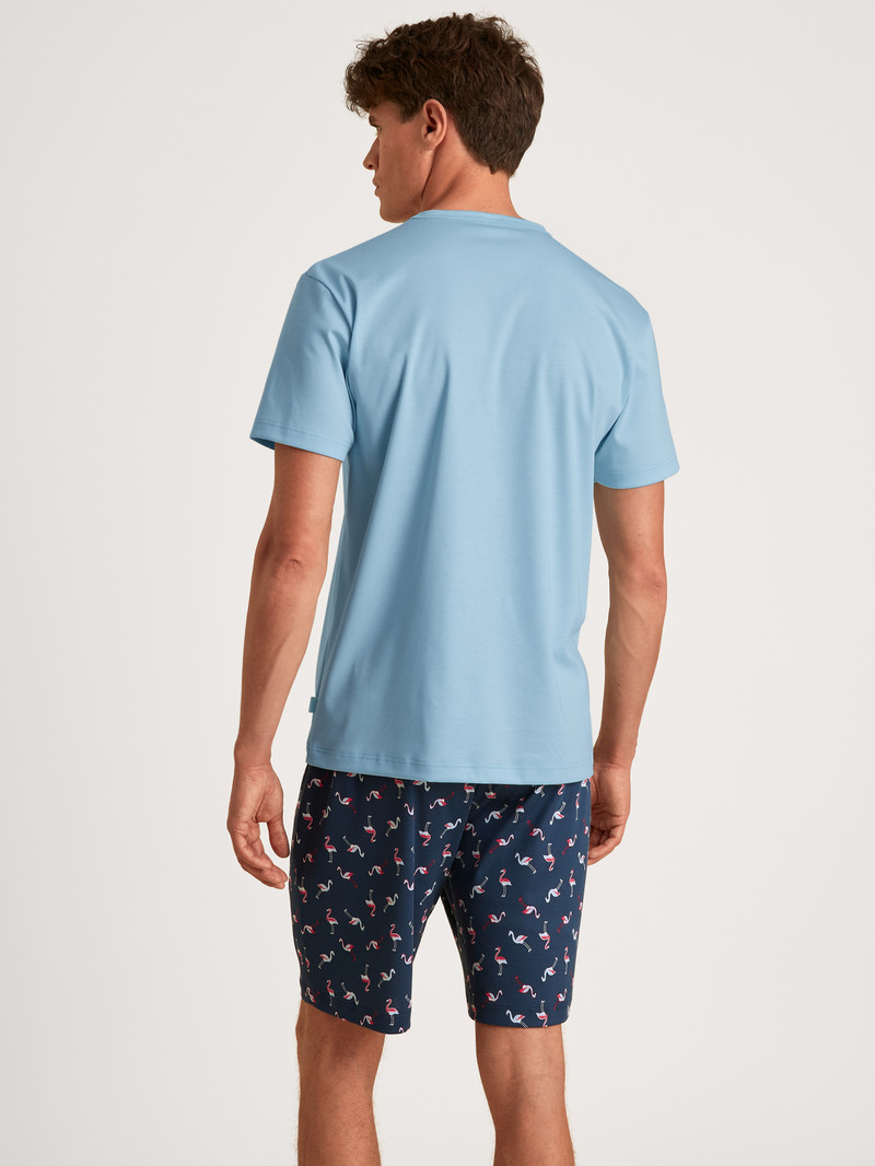 Cascade Blue Calida Relax Streamline 6 Short Pyjama Men Sleepwear | RQGWL-7426