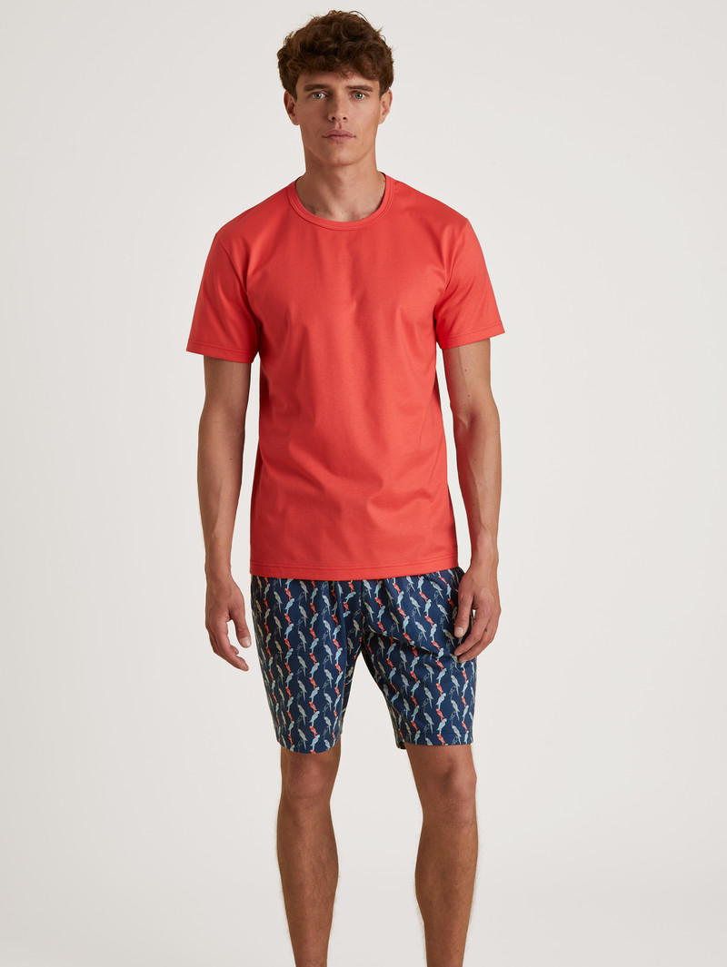 Cayenne Red Calida Rmx Sleep Time Off T-shirt Men Sleepwear | DYKNL-3172