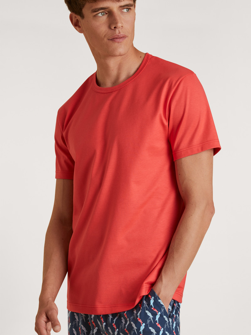 Cayenne Red Calida Rmx Sleep Time Off T-shirt Men Sleepwear | DYKNL-3172