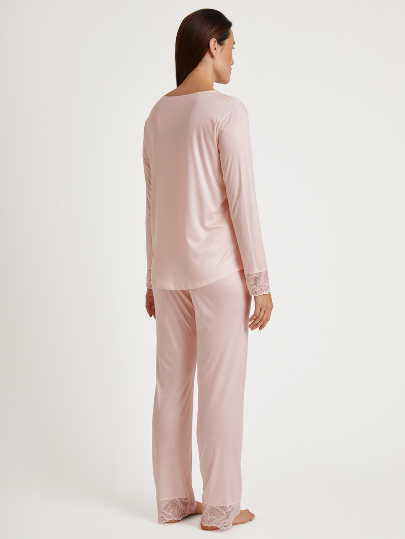 Creole Pink Calida Lace Nights Pyjama Women Sleepwear | OTVQA-6153