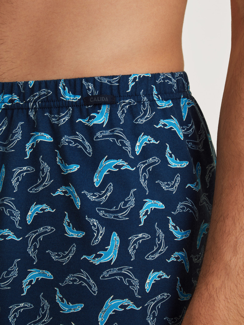 Danube Blue Calida Prints Boxer Shorts Men Underwear | QOUSV-3261