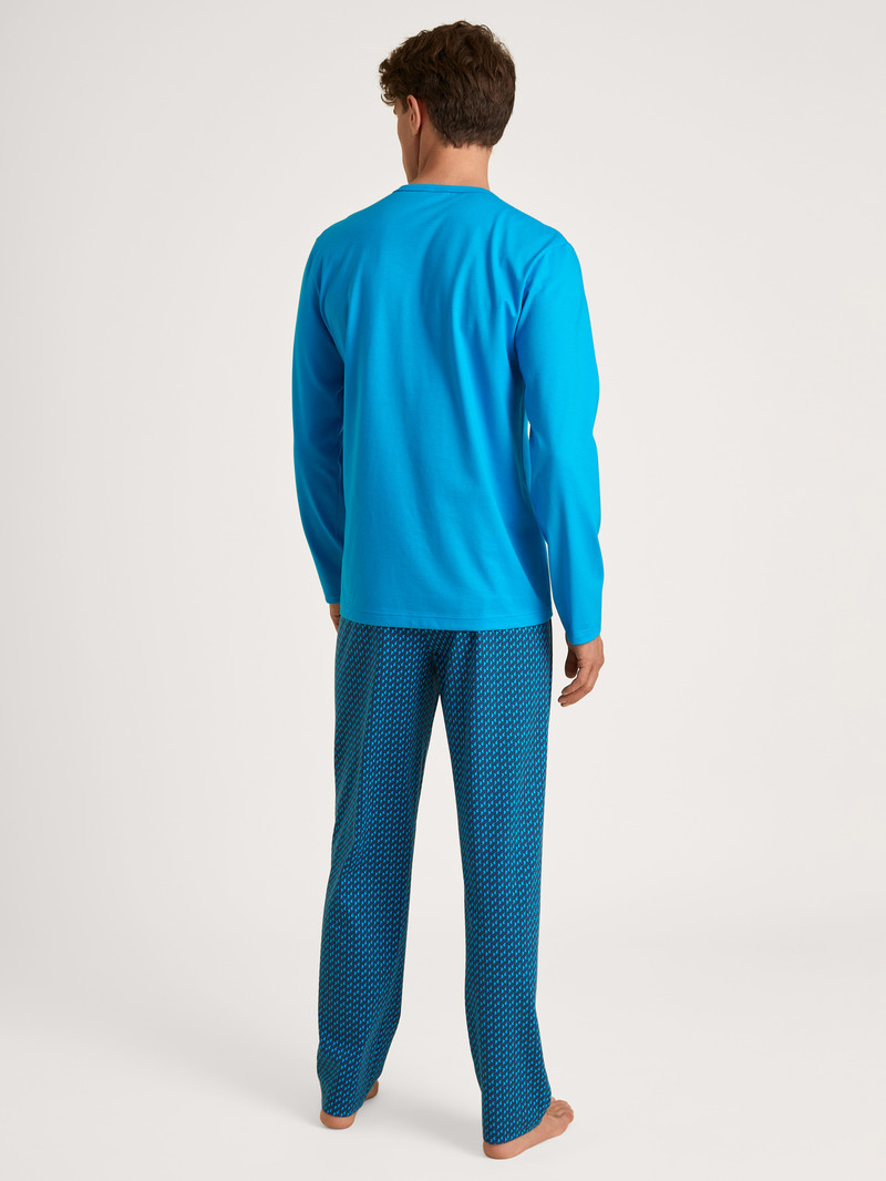 Danube Blue Calida Relax Imprint 1 Pyjama Men Sleepwear | RNXDA-7648