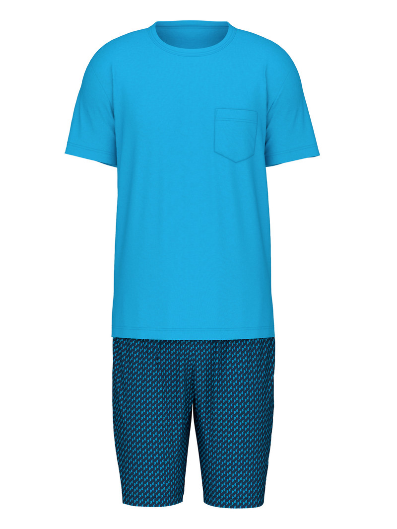 Danube Blue Calida Relax Imprint 1 Short Pyjama Men Sleepwear | EHIQT-3168