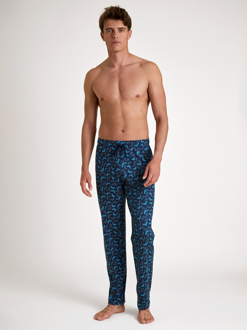 Danube Blue Calida Rmx Sleep Leisure Pants Men Sleepwear | DZMIK-3547