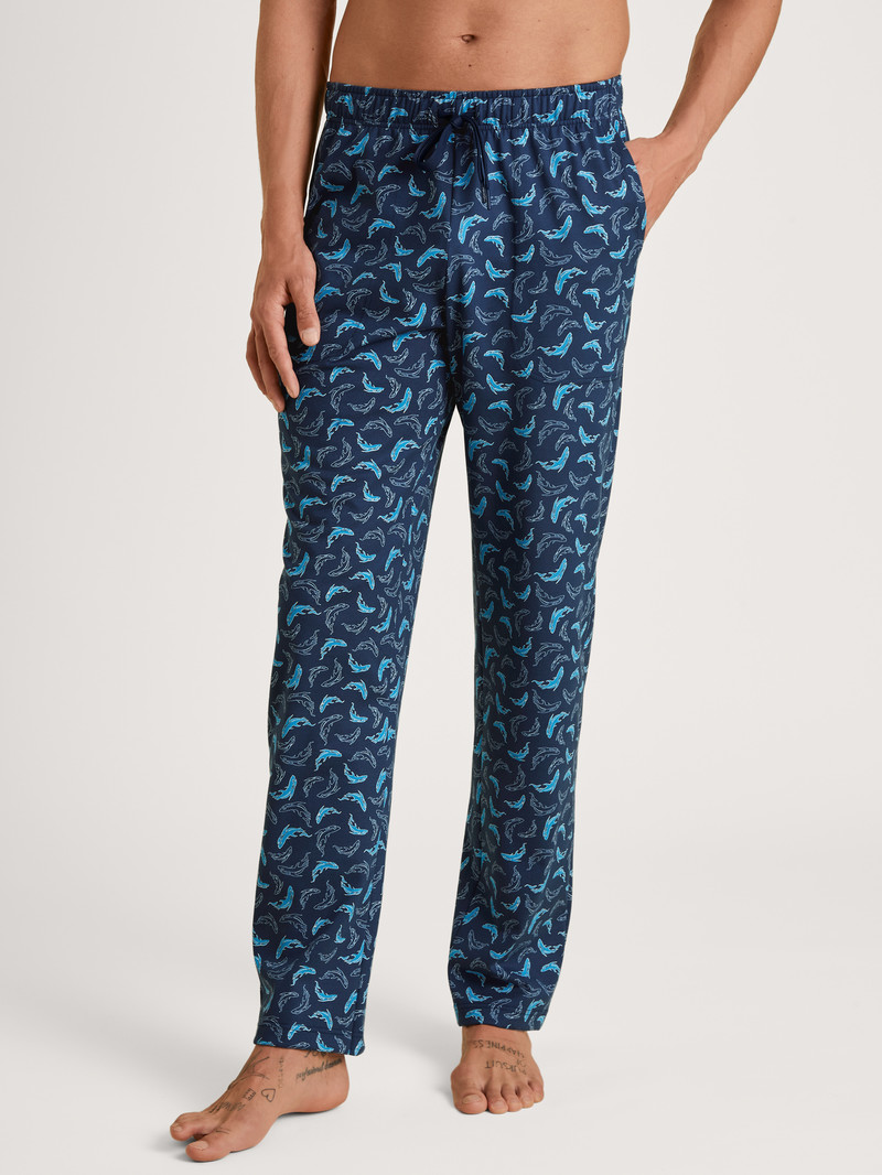 Danube Blue Calida Rmx Sleep Leisure Pants Men Sleepwear | DZMIK-3547