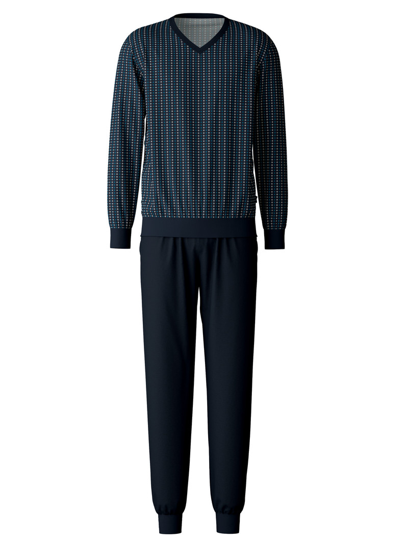 Danube Blue Calida Special Pyjama With Cuff Men Sleepwear | EPYLW-0394