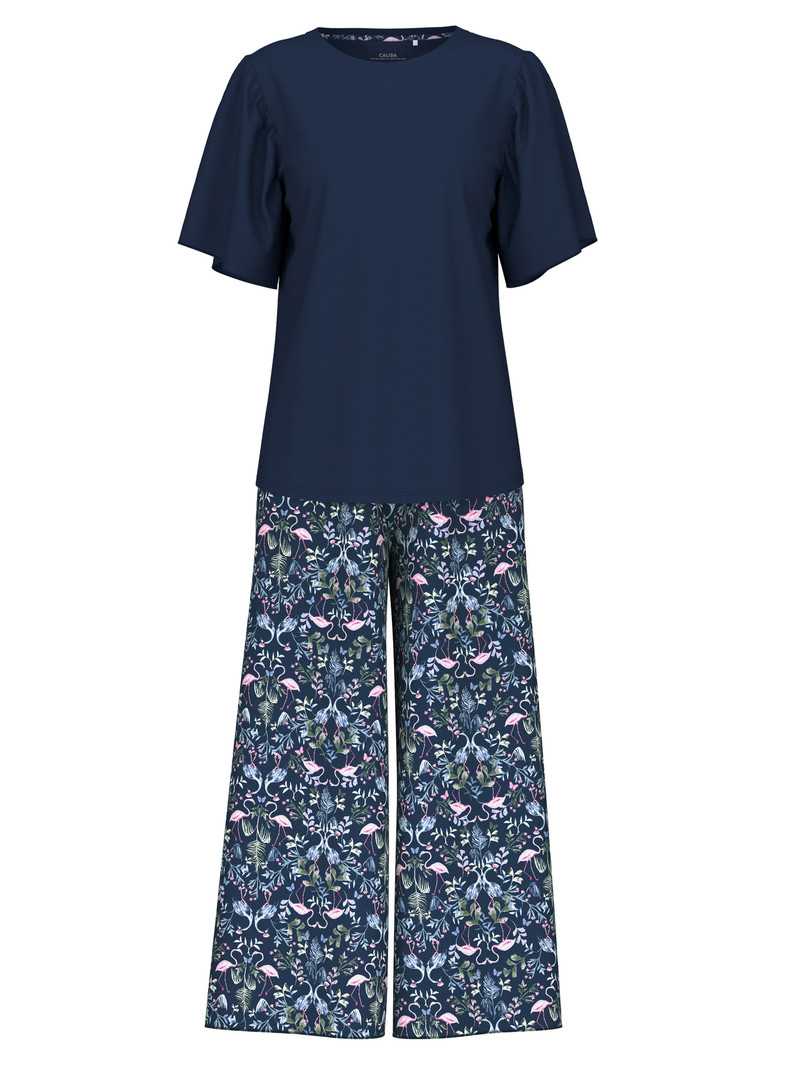 Dark Blue Calida Flamingo Dreams 7/8 Pyjama Women Summer Oufits | MERFN-7018