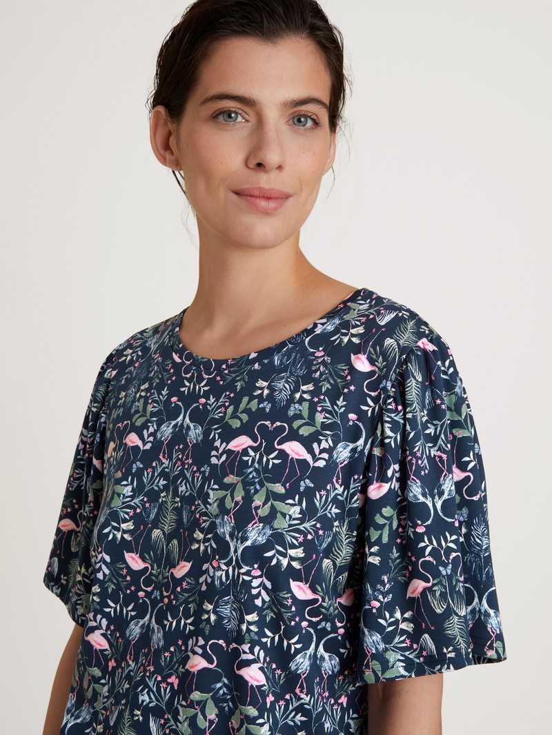 Dark Blue Calida Flamingo Dreams Short Pyjama Women Sleepwear | ENYPZ-1678