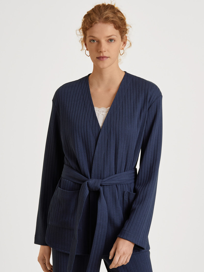 Dark Blue Calida Lounge Harmony Jacket Women Loungewear | MISWT-7609