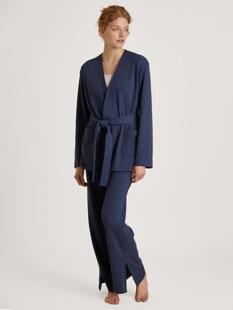 Dark Blue Calida Lounge Harmony Jacket Women Loungewear | MISWT-7609