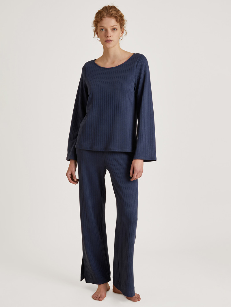 Dark Blue Calida Lounge Harmony Sweatshirt Women Loungewear | FXZMS-9357