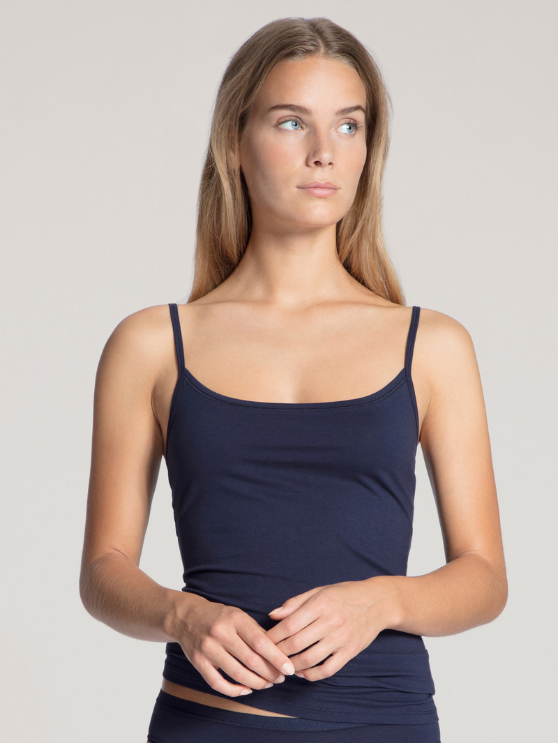 Dark Blue Calida Natural Comfort Spaghetti Top Women Underwear | IJCXW-1567