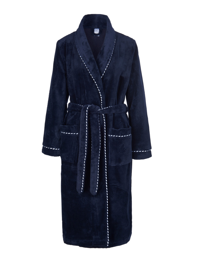 Dark Lapis Blue Calida Cosy Shower Bathrobe Women Bathrobes | PRDBL-4789