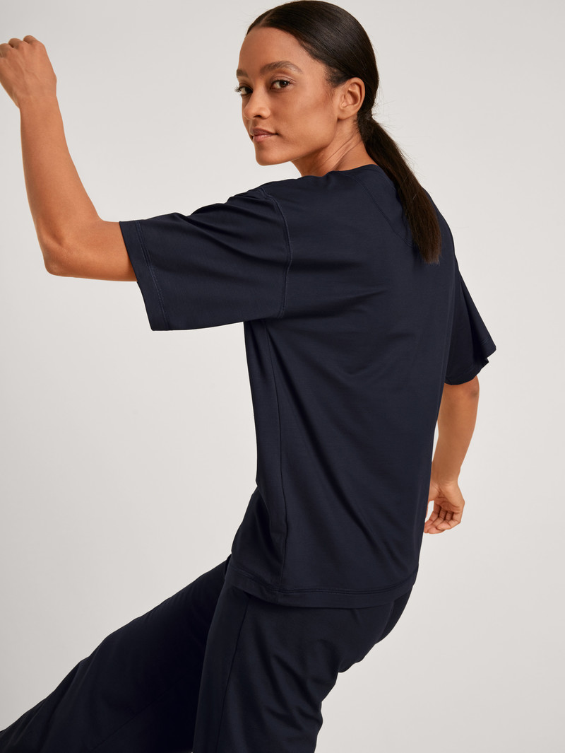 Dark Lapis Blue Calida Dsw Balancing Shirt Short Sleeve Women Deepsleepwear | LGVSB-4809