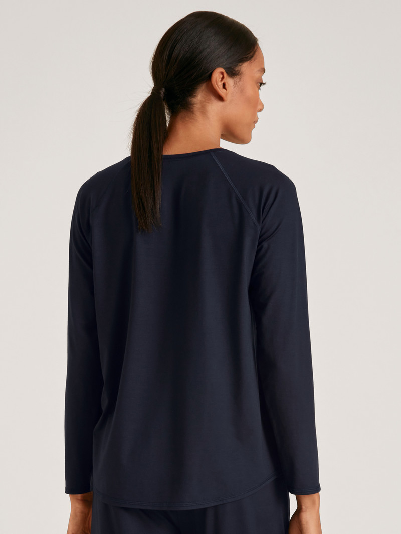 Dark Lapis Blue Calida Dsw Balancing Shirt Long-sleeve Women Deepsleepwear | NARVF-9034