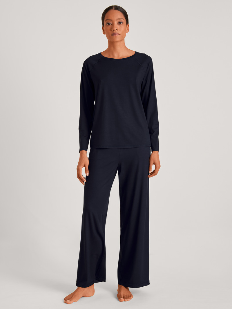 Dark Lapis Blue Calida Dsw Balancing Shirt Long-sleeve Women Deepsleepwear | NARVF-9034