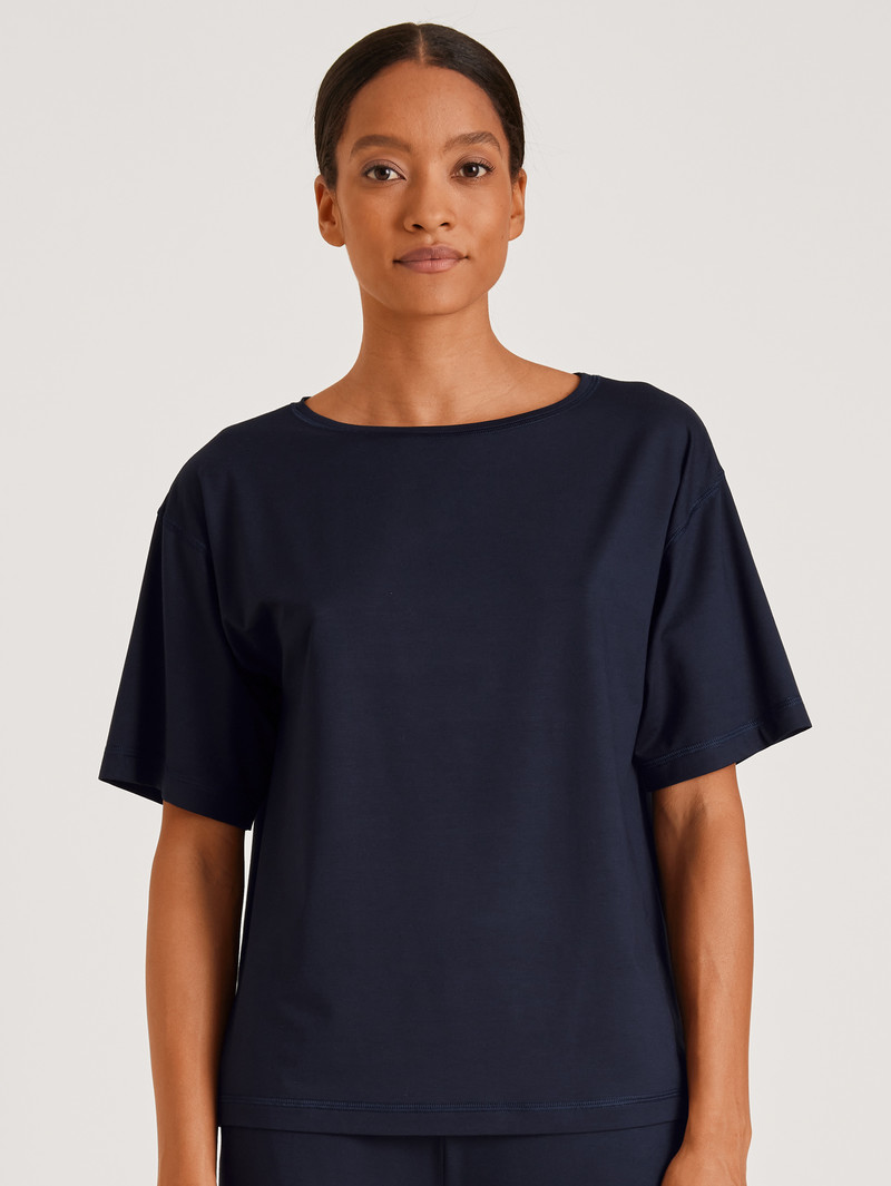 Dark Lapis Blue Calida Dsw Balancing Shirt Short Sleeve Women Sleepwear | SVTUJ-0671